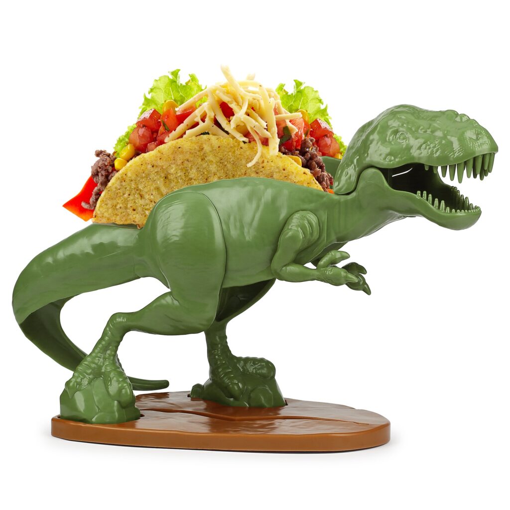 showing how the taco is placed in the holder 