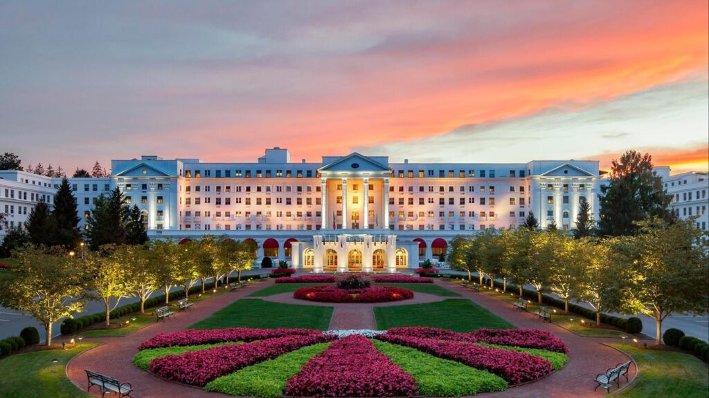 The Greenbrier hotel, located in the Allegheny Mountains.