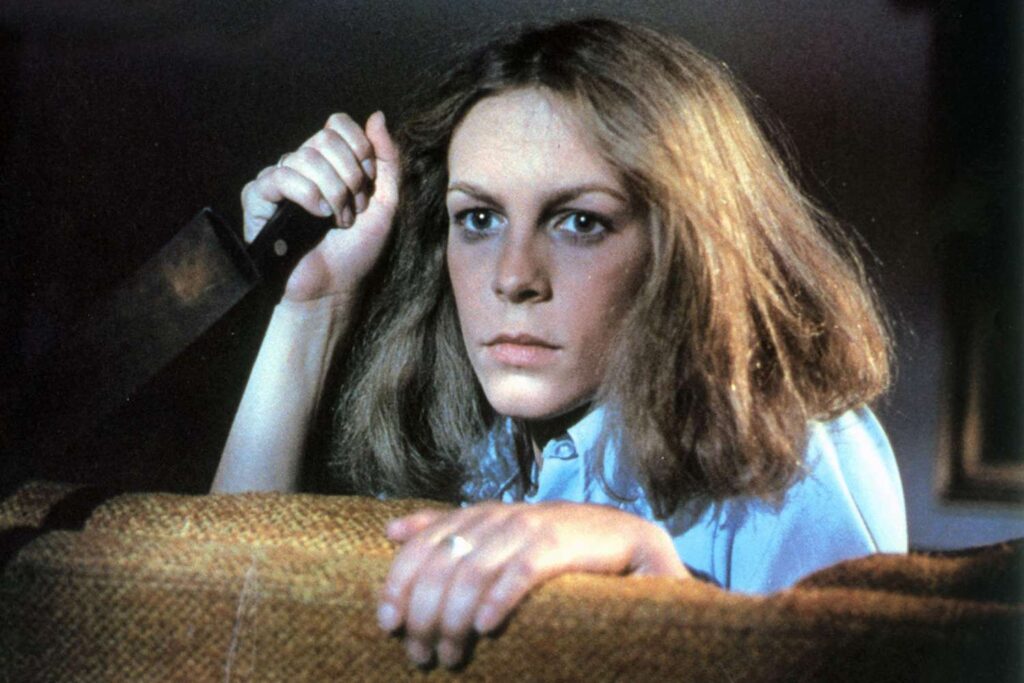 Jamie Lee Curtis in "Halloween," one of the earlier "final girls" in horror.