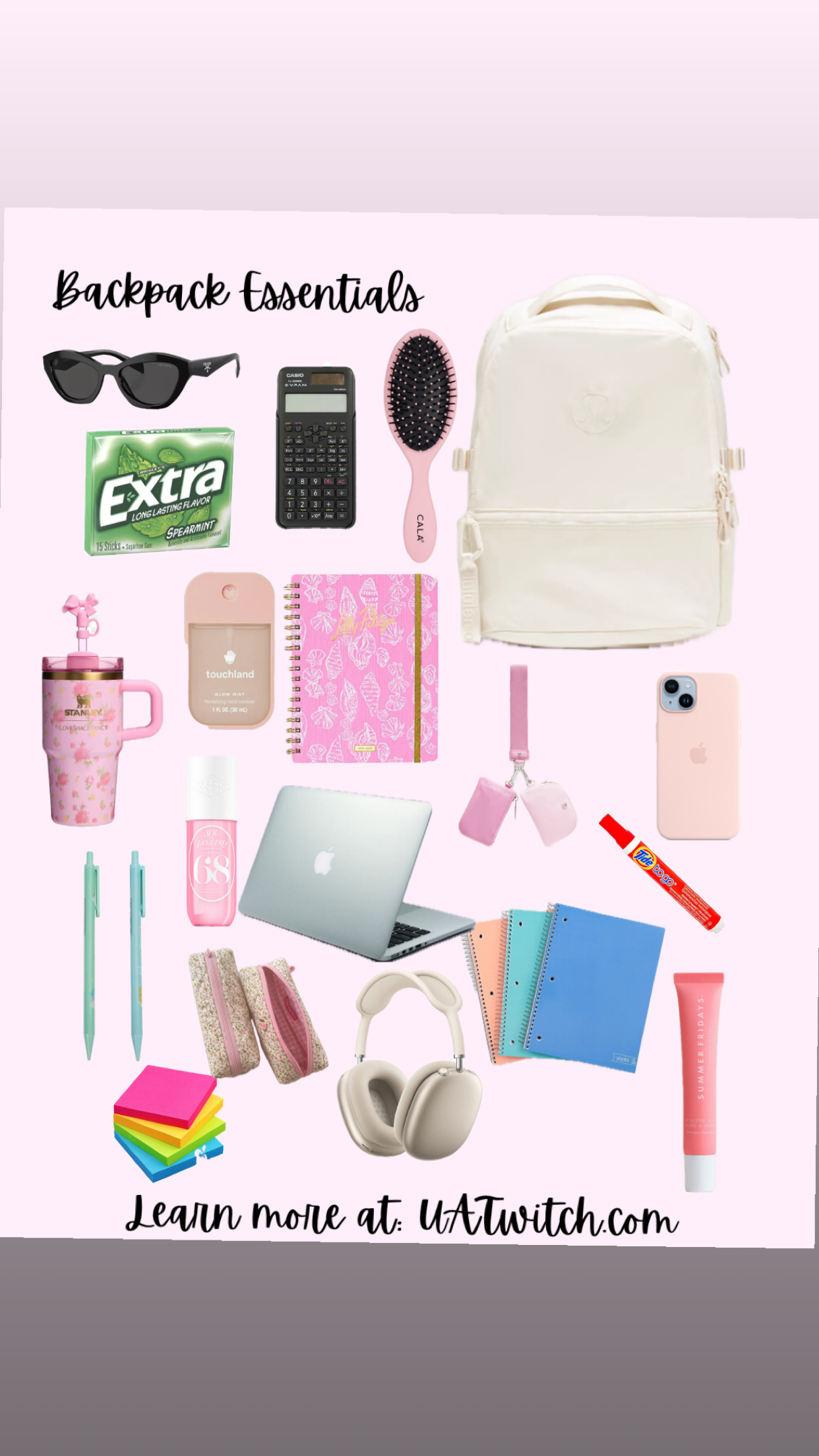 Backpack Essentials College- UA student